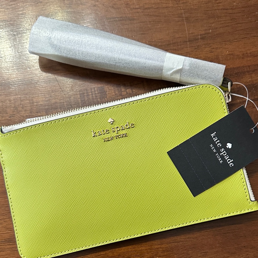 kate spade lime green zip wallet